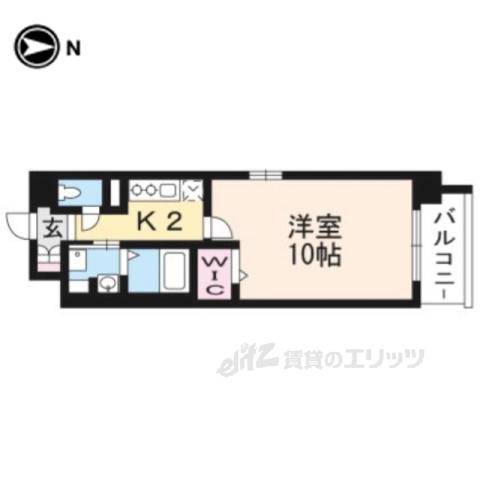 グローリードミール開田(1K/4階)の間取り写真