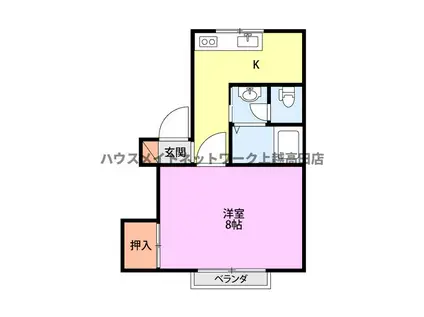 ジョイフルハイツ(1K/2階)の間取り写真