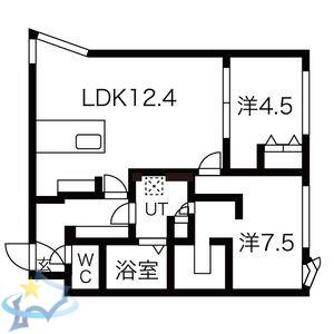 レブニーズザ・レジデンス二十四軒セカンド(2LDK/3階)の間取り写真