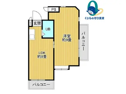 三松ハイツ(1LDK/1階)の間取り写真