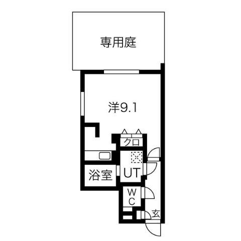 LUORE浄心(ワンルーム/1階)の間取り写真