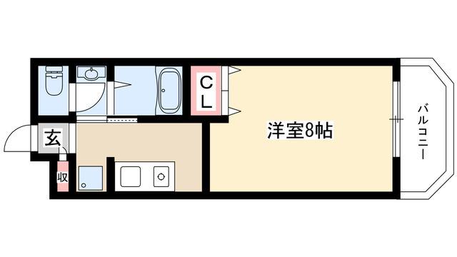 フローレス21(1K/2階)の間取り写真