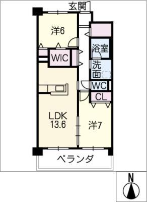GRANTAGEイースト(2LDK/1階)の間取り写真