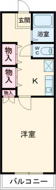 フロンティアマンション八代(1K/2階)の間取り写真