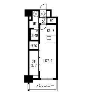 メイクスアート名駅南IV(1LDK/11階)の間取り写真