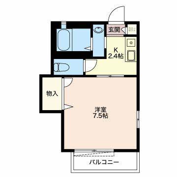 ラフィネM(1K/2階)の間取り写真