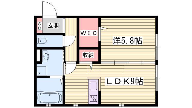 アメニティ古宮 A棟(1LDK/2階)の間取り写真