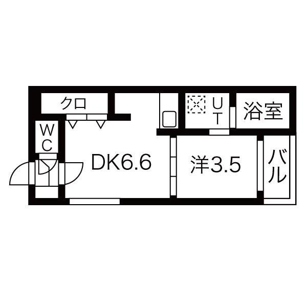 CASA FIORE 浅間町(1SLDK/3階)の間取り写真