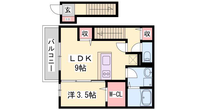 ガーデンハイツ(1LDK/2階)の間取り写真