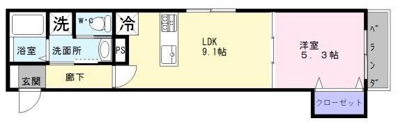 FSTYLE羽衣3号館(1LDK/1階)の間取り写真