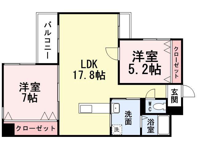 KSK中須コアプレイス(2LDK/4階)の間取り写真
