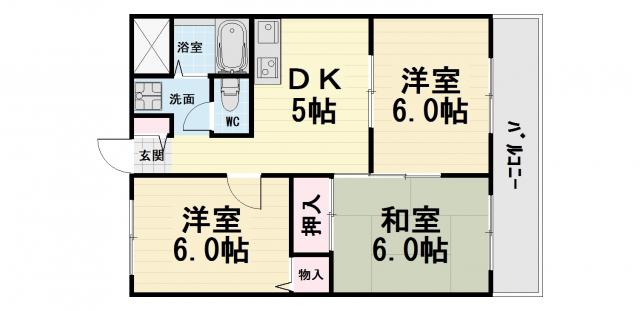 センチュリーハイツ(3DK/2階)の間取り写真
