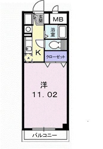 エトワール(1K/2階)の間取り写真
