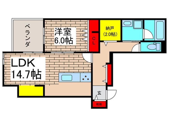 OTTO ZAFFIRO(1LDK/2階)の間取り写真