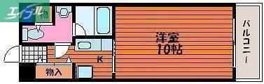 AXIS伊島(1K/5階)の間取り写真