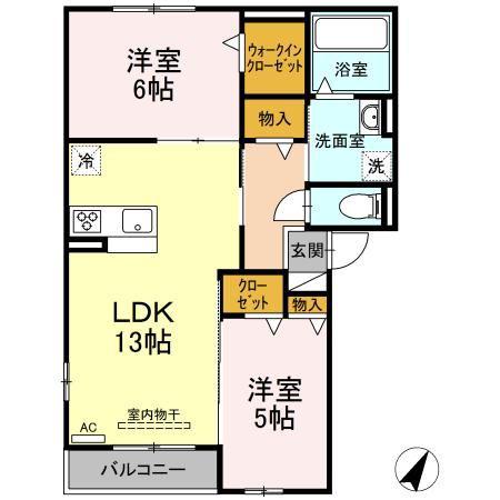 ブリーゼIV(2LDK/3階)の間取り写真