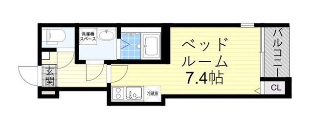 アーバンヒルズ城北(ワンルーム/2階)の間取り写真