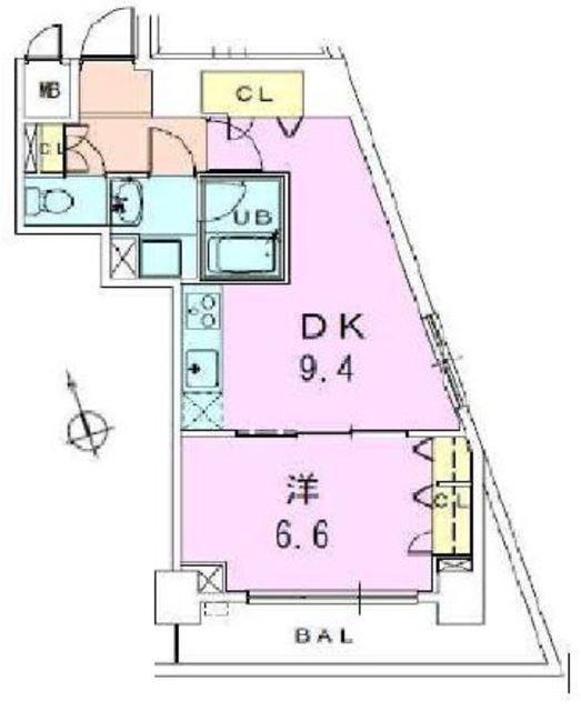 銀座レジデンス伍番館(1LDK/3階)の間取り写真