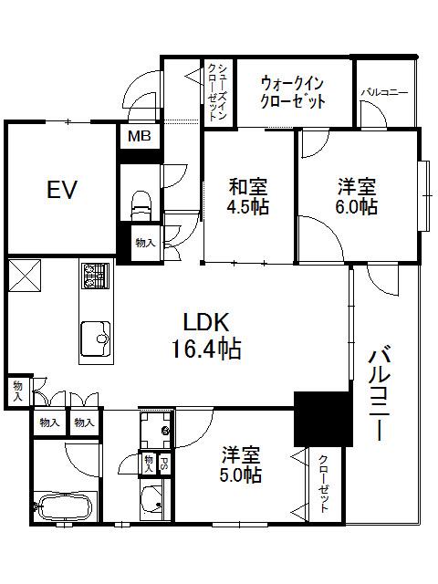 エンクレスト南福岡 奏の杜(3LDK/3階)の間取り写真