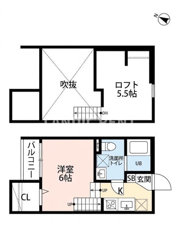 イマーク吉塚(ワンルーム/2階)の間取り写真