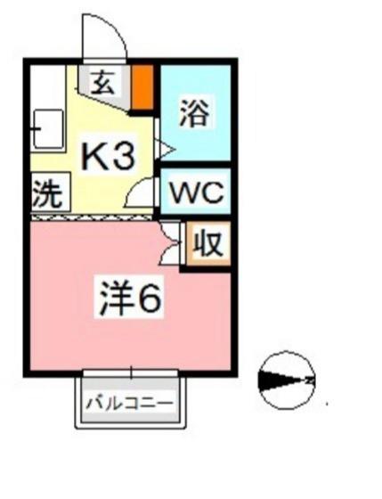 エクセレントハイム95(1K/2階)の間取り写真