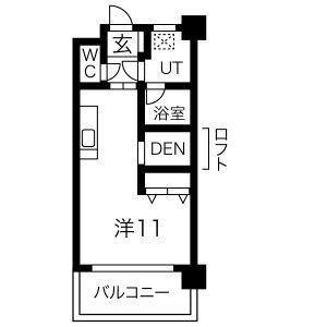 ARROW FIELDS 一番館(ワンルーム/8階)の間取り写真