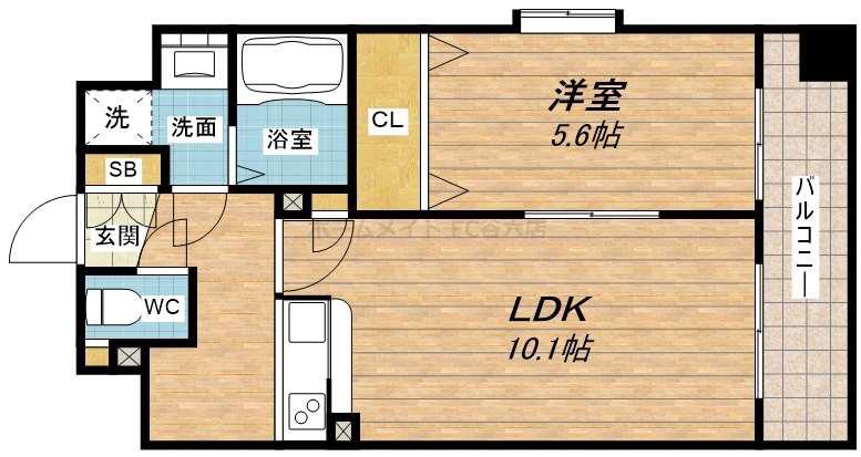 アーバネックス・谷町(1LDK/4階)の間取り写真
