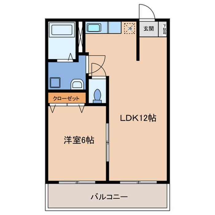 ラフィーネ横浜(1LDK/1階)の間取り写真