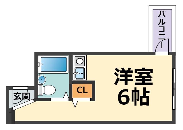 カルム甲子園(1K/5階)の間取り写真