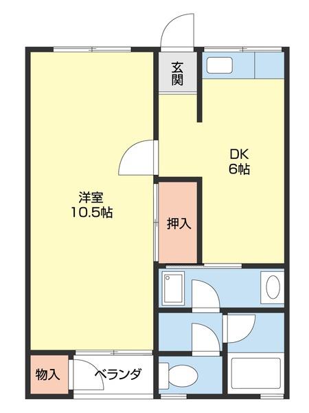 家永マンション(1DK/1階)の間取り写真