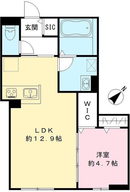 フォレスト楠(1LDK/1階)の間取り写真