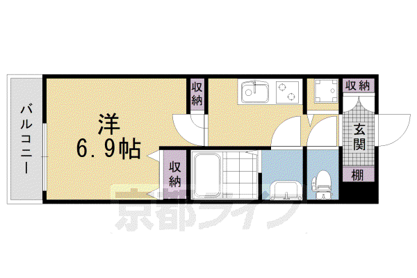 シルス藤森(1K/3階)の間取り写真