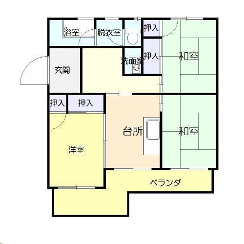 フィニステラ(3DK/2階)の間取り写真