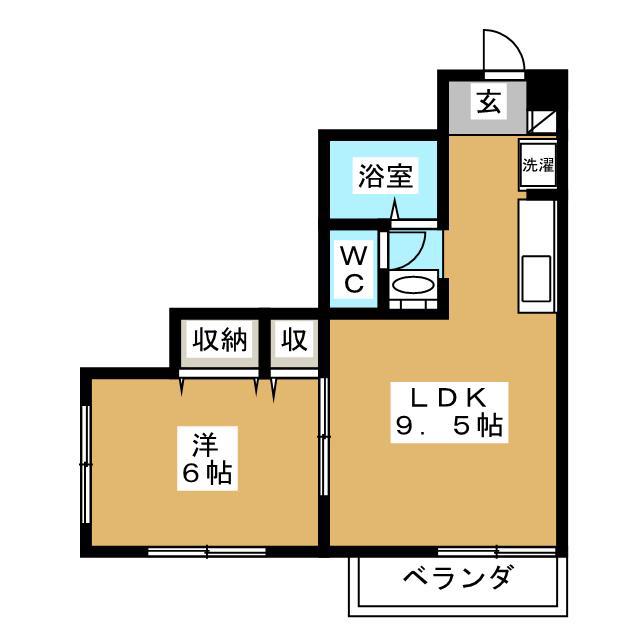 クレール三ツ沢(1LDK/1階)の間取り写真