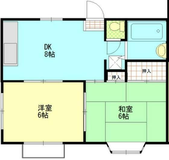 パステルハウス上中里(2DK/2階)の間取り写真