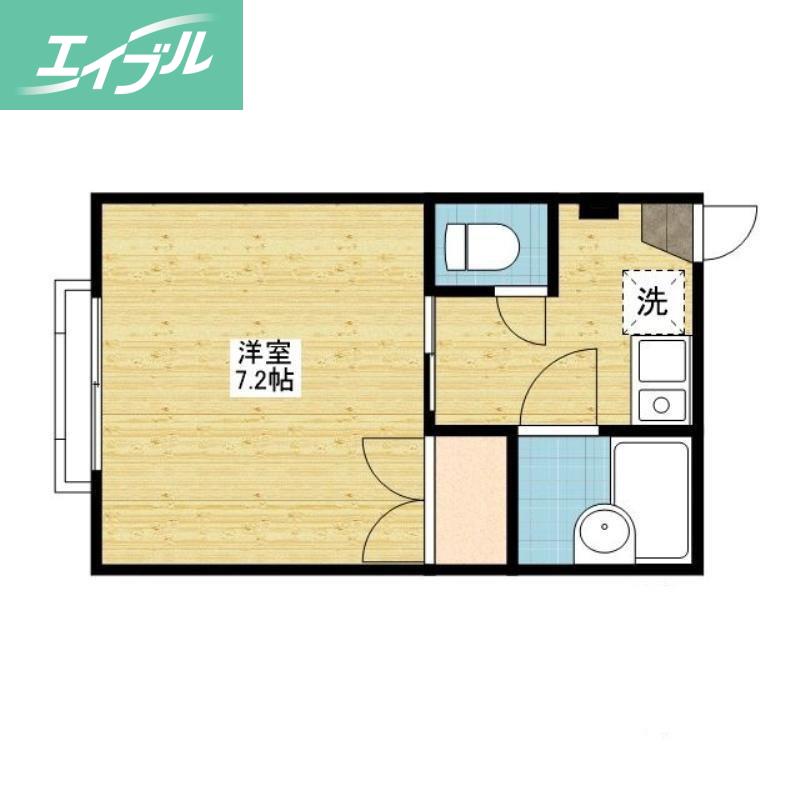 EXCEL COURT 南方(1K/2階)の間取り写真