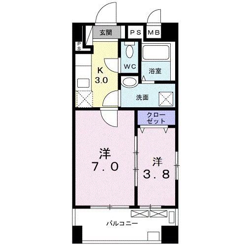 グランシャリオ 清瀬(2K/5階)の間取り写真