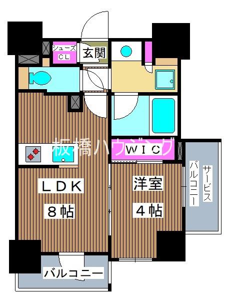 ウィルテラス板橋(1LDK/6階)の間取り写真