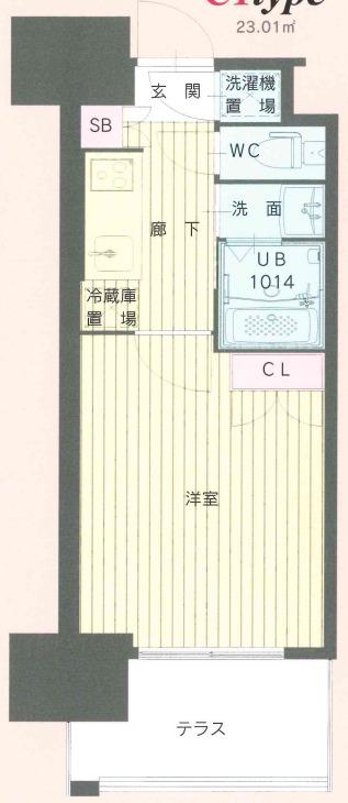 NO.111 CLUB ORIENT BLD TRADING TOWER(1K/17階)の間取り写真
