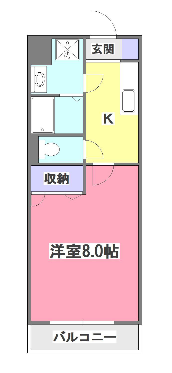 エル パライソ(1K/4階)の間取り写真