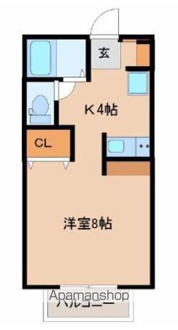 プレジール月見ヶ丘(1K/1階)の間取り写真