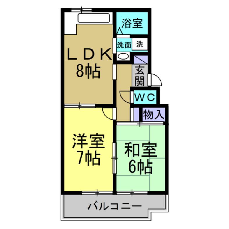 サン青山(2LDK/1階)の間取り写真