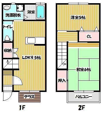 ラフィーネN(2LDK/1階)の間取り写真