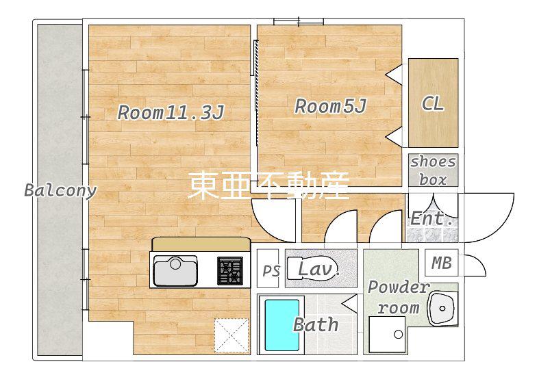 フォーエス紺屋今町(1LDK/6階)の間取り写真