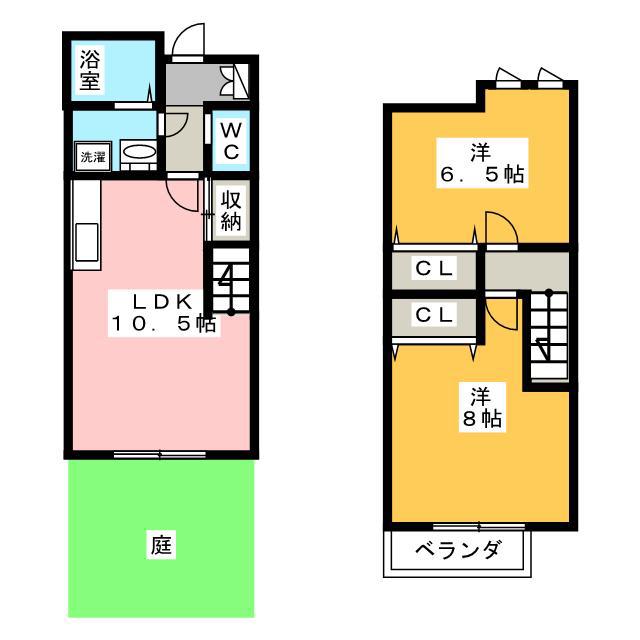 LE PUTITE BOIS(2LDK/2階)の間取り写真