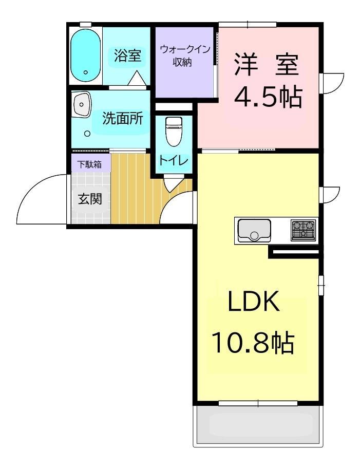 FELISEED SAIA(1LDK/2階)の間取り写真
