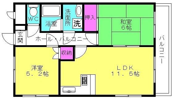 MTハイツ(2LDK/1階)の間取り写真