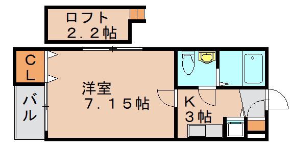ATTIC T.T(1K/1階)の間取り写真