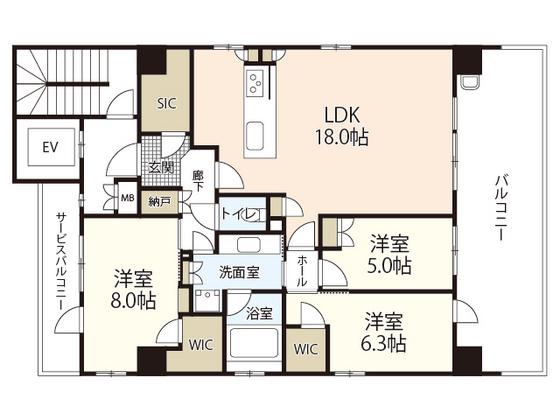 OAM上幟(3LDK/4階)の間取り写真