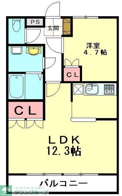 グレートノーブルB(1LDK/1階)の間取り写真